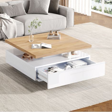 Mesa centro giratoria con cajón 70x70 cm OKMYHOME (1/5)