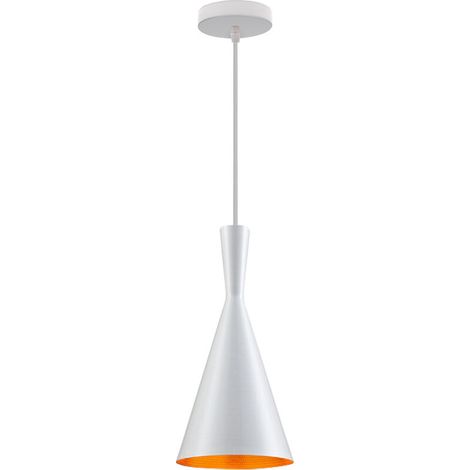 Suspension Luminaire Contemporain E27 19cm Lustre Suspension Industrielle en Métal Luminaire Décor Blanc pour Café Restaurant 1PCS (1/5)