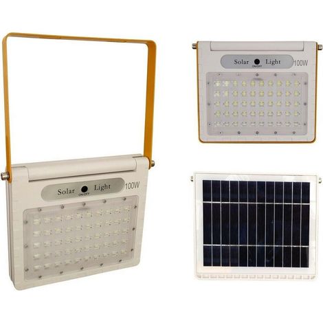 Trade Shop - Faro Led Faretto Con Solar Pannel Show Staff 100w 50 Led Hy52300 -