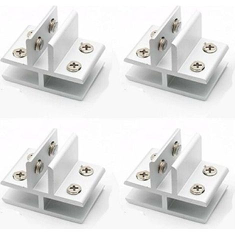 Consoles et taquets pour étagères Lot de 4 pinces en forme de T pour verre sur 3 panneaux latéraux, douches, tables, panneaux de serrage 10-12 mm (1/4)