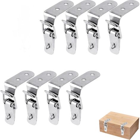 8 Pcs Fermeture a Levier, Fermeture à Ressort Loquet, Loquet à Ressort Bascule, Fermoir de Tension, Loquet Bascule en Acier Inoxydabl (1/5)
