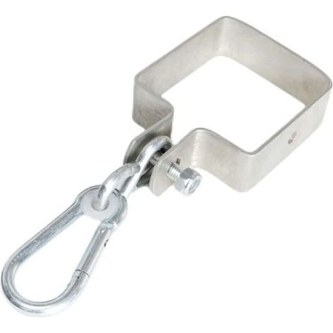 Accessoires pour balançoire – Lot de 2 crochets à liaison carrée avec boucle à ressort, supports robustes pour balançoires en bois (40 mm), compatibles avec structures carrées standard (1/4)