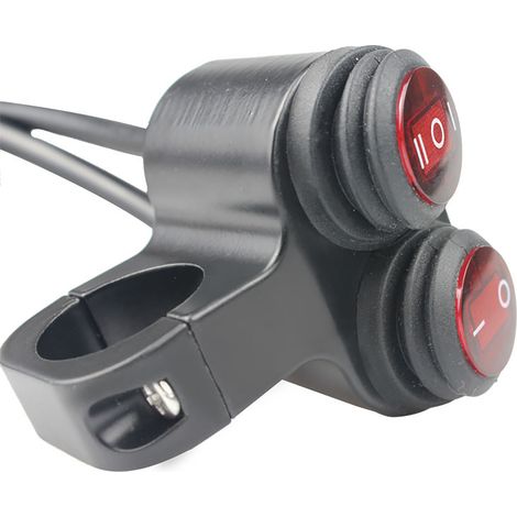 Interrupteur étanche pour feux de détresse de moto, tension d'entrée 12 V, avec voyant lumineux. (1/5)