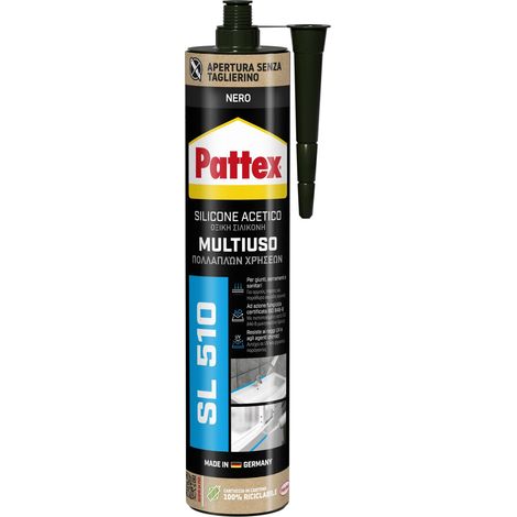 Silicone Acetico SL 510 (ex SL 500) Nero 280 ml Box da 12 cartucce PATTEX by HENKEL (1/2)