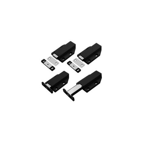 Fermeture Push to Open Aimant Loquet Magnetique Verrou Poussoir Porte 4 Pièces Amortisseur Porte Placard Push Open pour Armoire Tiroir Systeme Noir