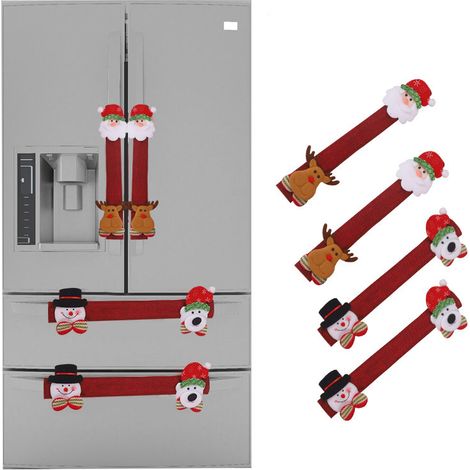 Cover Pour Poignée De Frigo - En Polyester - Pour Réfrigérateur Four Micro-ondes Lave-vaisselle - Lot De 8 - Rouge Festif (1/5)
