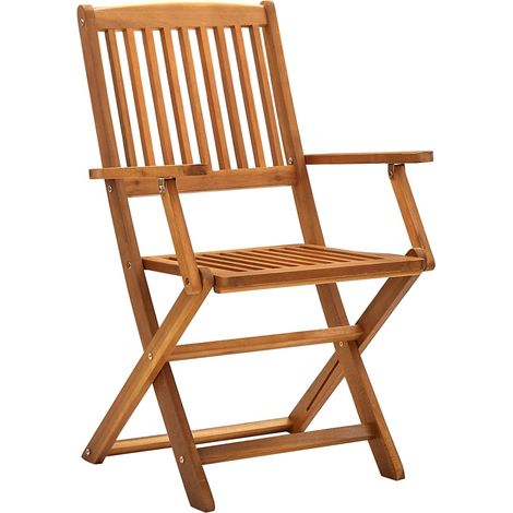 Lot de 4 Chaises pliables d'extérieur,Chaise de jardin Bois d'acacia solide CFW3899657 (1/5)