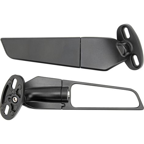 Rétroviseurs Moto 2 Pièces Miroir Réglable Rotatif Aile Vent Remplacement Ninja 250 300 H2 H4 (1/5)
