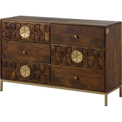 Sideboard Mango 122x40x77 braun geölt DIAMOND 209