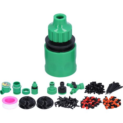 Kit d'arrosage par micro-asperseurs réglables et arrêtables de 30 mètres avec minuterie pour l'irrigation de jardin et la pulvérisation d'eau. (1/5)