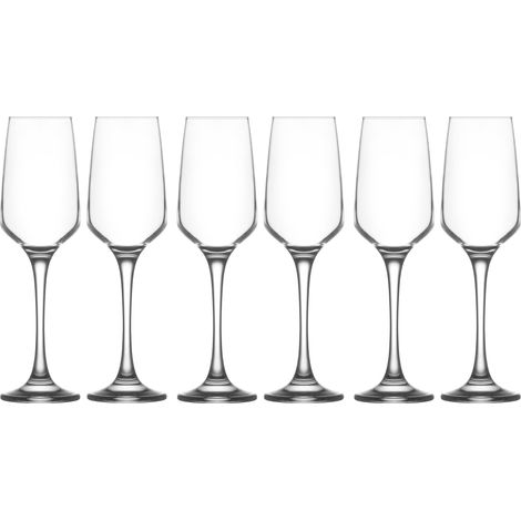 Mopita New York set 6 calice flutè vetro trasparente 230 ml