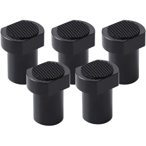 Set di 5 morsetti da banco in lega di alluminio per banco da lavoro, banco da falegname, tappo di posizionamento per serraggio, accessori per banco da lavoro per foro da 20 mm (nero)