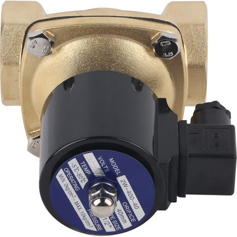 Électrovanne en laiton normalement fermée 2W-400-40, 24 V CA (1/5)