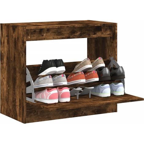 Schuhschrank Räuchereiche 80x42x69 cm Holzwerkstoff