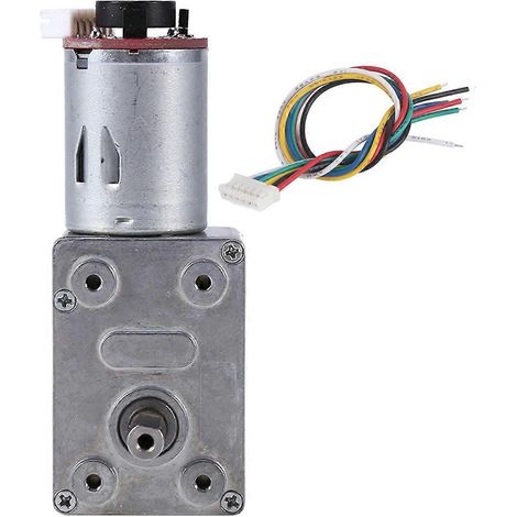 Gleichstrom-12V-Getriebemotor, Drehmomentstarker Untersetzungsmotor mit Encoder, Starke Selbsthemmung (100 U/min)