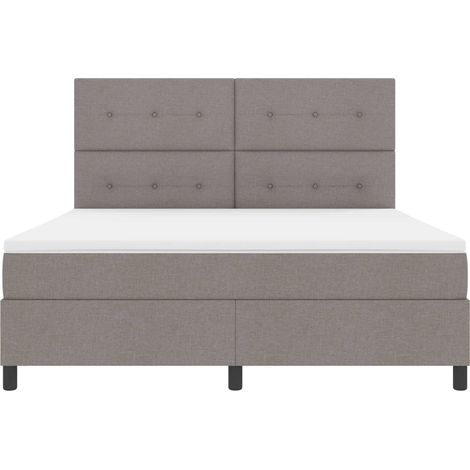 Boxspringbett mit Matratze mit LED Taupe 180 x 200 cm Stoff (1/5)