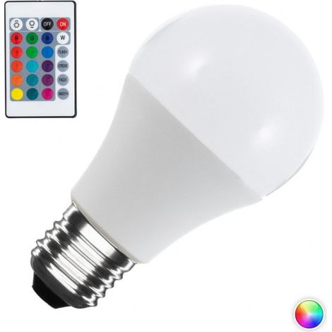 Bombilla LED E27 10W 4200ºK RGB + W Mando 40.000H [CA-E27-10-RGB-W