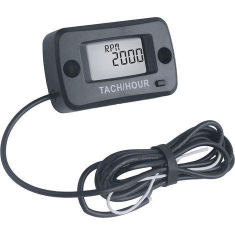 Digital Self Powered Tach/Hour Meter,Intervalle de maintenance,Alerte pour équitation Tracteur de pelouse Générateur Compresseur Hors-bord Moteur Jetski Tronçonneuses Dirtbike (1/5)