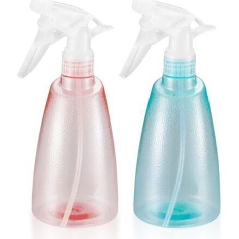 Set mit 2 x 500 ml Sprühflaschen – Kunststoff – Sprühflasche – Für die Reinigung von Haus, Garten, Friseursalon, Pflanzen und Blumen – Rosa/Grün