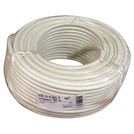 CABLE H05VVF 3X1.5 50M BLANC COURONNE ELECTRALINE - 10107079J