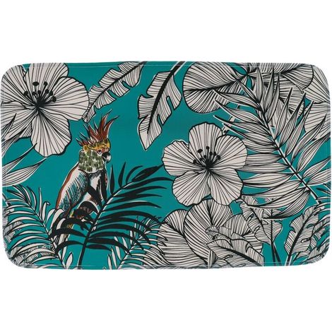 Tapis microfibre imprime 45x75 cm - jungle fever bleu - Tendance (1/2)