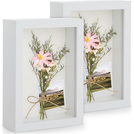 Bilderrahmen 3D tiefer Objektrahmen 10x15 cm Weiß 2er 10x15 cm (1/5)