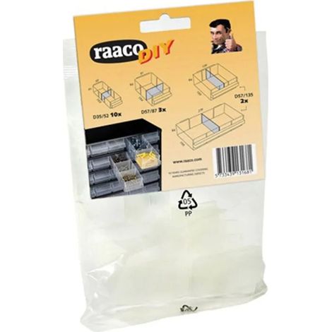 Organizador de herramientas raaco mix polipropileno 15 piezas