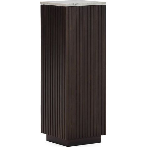 Colonne décorative bois et marbre - brun et blanc (1/5)