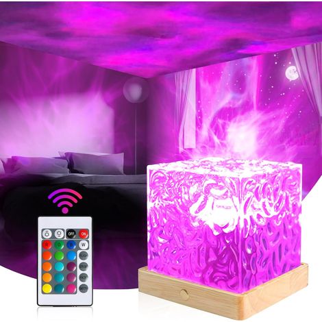 Projecteur de lumière boréale, 16 couleurs, Ocean Wave Projecteur avec télécommande, lampe Aurora, veilleuse pour enfants et adultes, chambre à coucher, plafond, décoration de chambre (1/5)