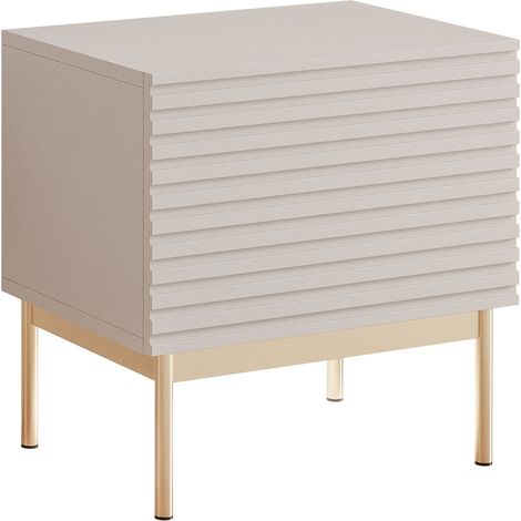 Selsey Linearis - Nachttisch mit LED, Kaschmirgrau 46 cm
