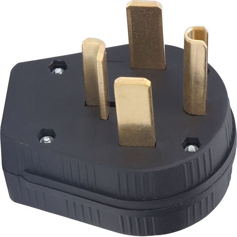 Connecteur industriel 4 broches 30A 125V/250V, fiche droite en plastique PA66 et laiton, prise électrique étanche, alimentation 4 trous, usage professionnel (1/5)
