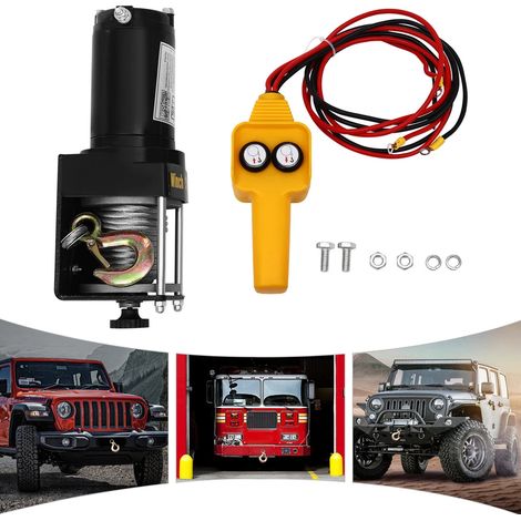 3000 Lbs Electric Winch Kit Treuil Electrique Avec Contrôle Câblé 12V (1/5)