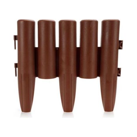 Bordure de jardin décorative en bois demi-ronde emboîtable, lot de 8