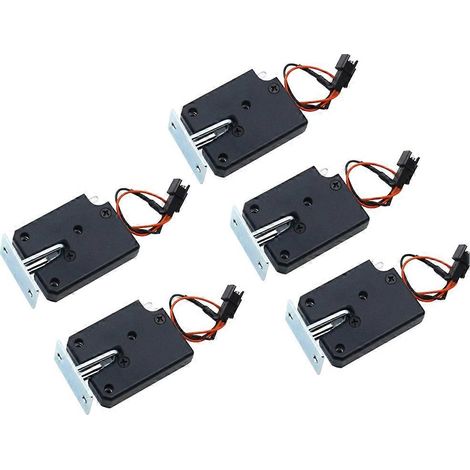 Petite serrure électrique 12 V CC pour porte de placard, serrure électronique à fil de titane et plastique pour distributeur automatique (lot de 5). (1/5)