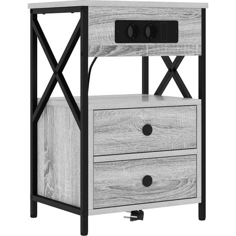 Nachttisch Graues Sonoma 40 x 31 x 60 cm Holzwerkstoff vidaXL