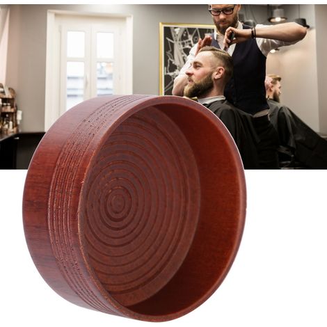 Bol à raser en bois naturel pour mousse à raser - Récipient rond pour rasage et entretien (1/5)