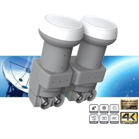 LNB - HD4K - Universel Double Bande - Numérique HD - Faible Bruit 0,1 dB - Multi-grade