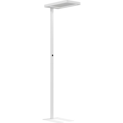 Lampadaire LED avec télécommande luminosité réglable blanc plastique métal