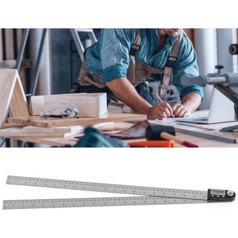 Règle d'angle numérique avec affichage LCD en acier inoxydable pour menuiserie 500mm (1/5)