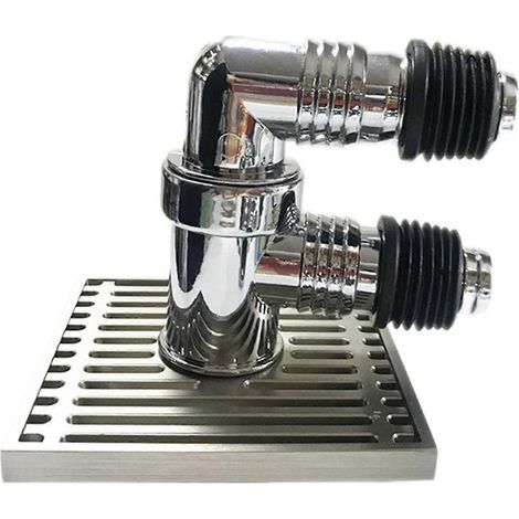 Joint de siphon de sol désodorisant pour lave-linge anti-débordement, double coude (1/5)