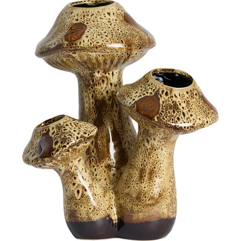 Vaso marrone in ceramica raffinato Light & Living Mushroom (1/3)