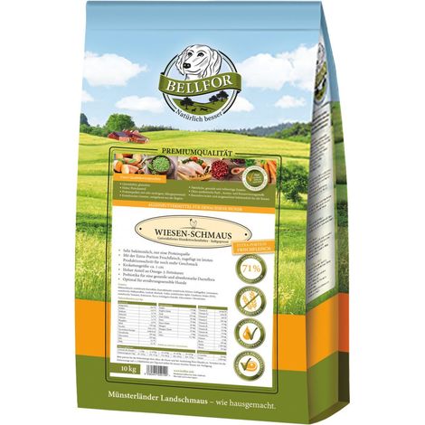 Huhn mit Gemüse für Hunde Natürliche Nahrungsergänzung Kaltgepresstes Futter Bellfor Wiesen Schmaus 4kg (1/2)
