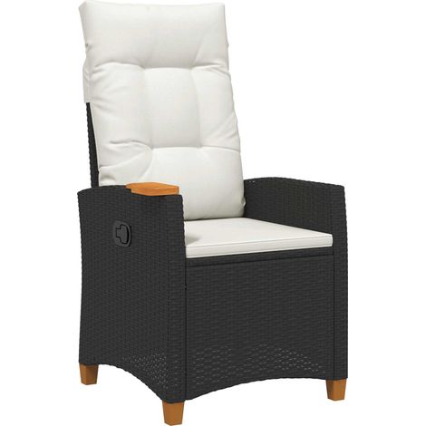 Liegestuhl mit Teeteller 62 x 64 x 112 cm Poly-Rattan vidaXL