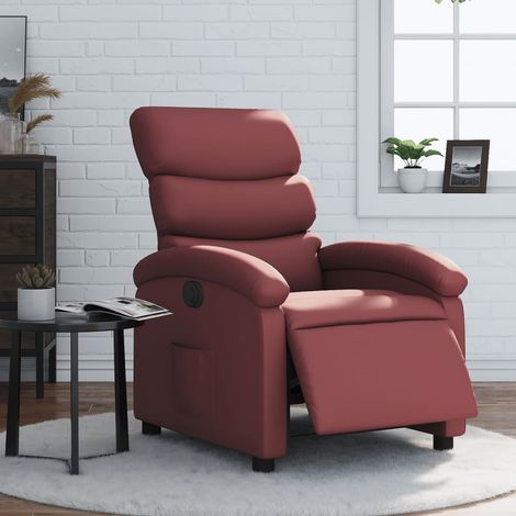 Fauteuil inclinable électrique-Chaise de relaxation-Fauteuil Relax Rouge bordeaux Similicuir 808243 (1/5)