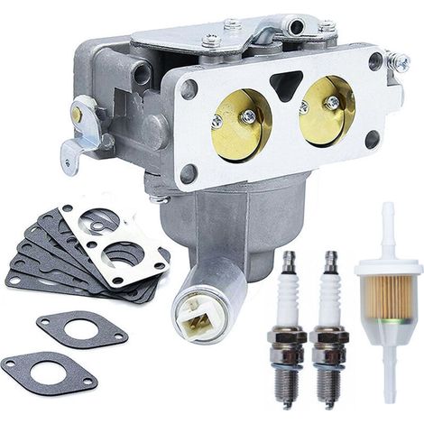 791230 Vergaser-Reparatursatz für Briggs & Stratton 407777 20-25 PS V-Twin-Motor 499804 699709 Tuning-Kit (einschließlich Luftfilter) für John Deere MIA10632 LA150 LA145 LA130 L120 Rasenmäher.
