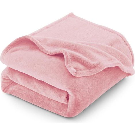 Kuscheldecke 230x270 Sofadecke Fleecedecke Wohndecke 270 x 230 cm Rosa (1/5)
