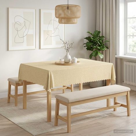 vidaXL Table Cloth 5 pcs Rectangular Cream White 140 x 160 cm (1/5)