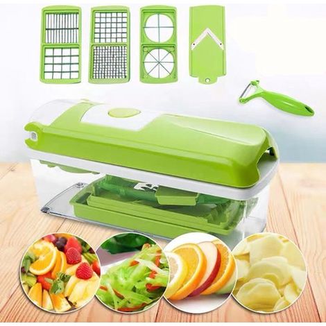 Affettatrice multifunzione per verdure - Set da 12 pezzi - Verde (1/5)