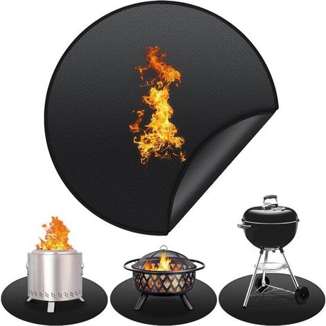Runder, feuerfester Untersetzer 50 cm Hitzebeständige Grillmatte für Tisch, Kamin und Feuerschale (1/5)