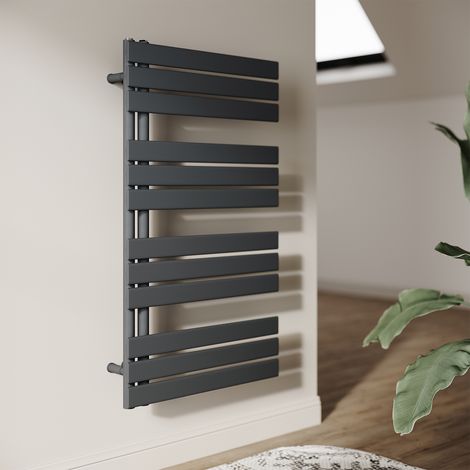 SONNI Radiador Toallero de agua Toallero Baño Radiador Toallero de Paneles Conexión Lateral Radiador Secador de Toallas de Agua Caliente Antracita 1038 x 600 mm 1044W